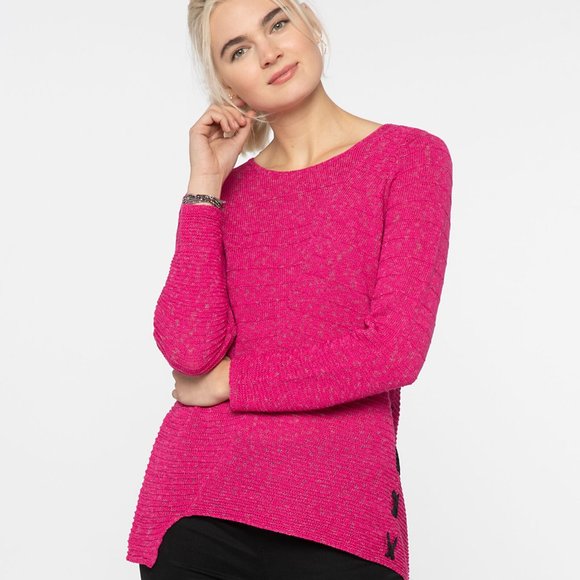 NIC+ZOE Sweaters - NWT NIC+ZOE Crossstitch Sweater Pink Lace Up Size Medium M NEW
